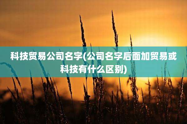 科技贸易公司名字(公司名字后面加贸易或科技有什么区别)