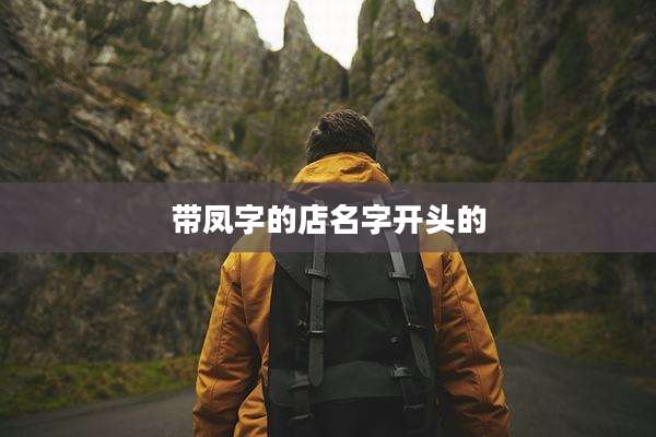 带凤字的店名字开头的