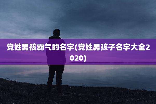 党姓男孩霸气的名字(党姓男孩子名字大全2020)