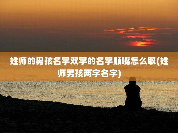 姓师的男孩名字双字的名字顺嘴怎么取(姓师男孩两字名字)