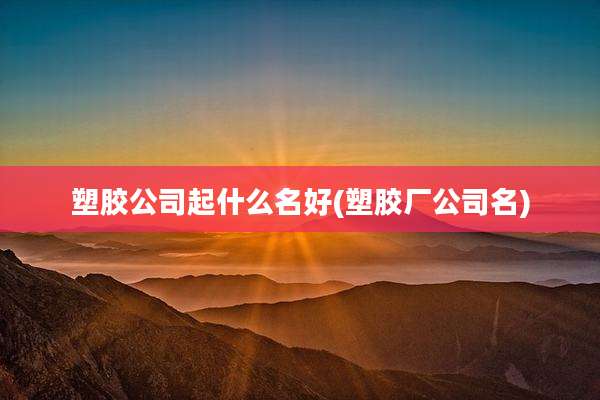 塑胶公司起什么名好(塑胶厂公司名)