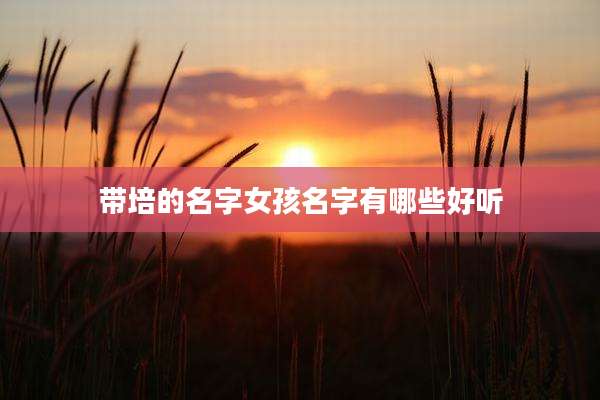 带培的名字女孩名字有哪些好听