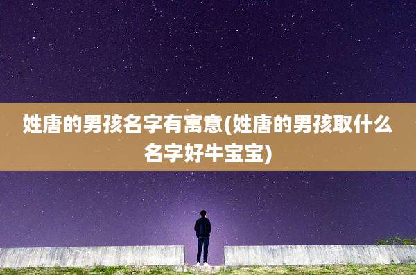 姓唐的男孩名字有寓意(姓唐的男孩取什么名字好牛宝宝)