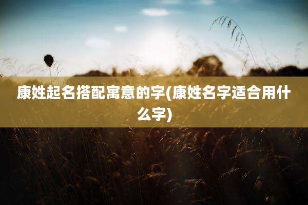 康姓起名搭配寓意的字(康姓名字适合用什么字)