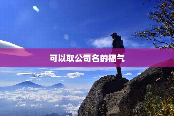 可以取公司名的福气