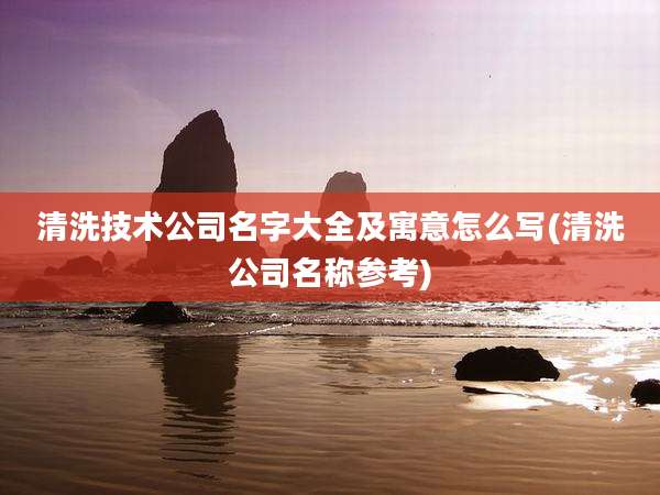 清洗技术公司名字大全及寓意怎么写(清洗公司名称参考)
