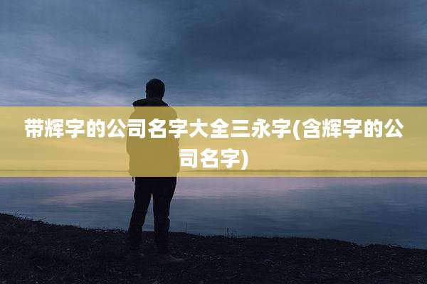 带辉字的公司名字大全三永字(含辉字的公司名字)