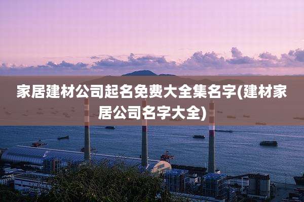家居建材公司起名免费大全集名字(建材家居公司名字大全)