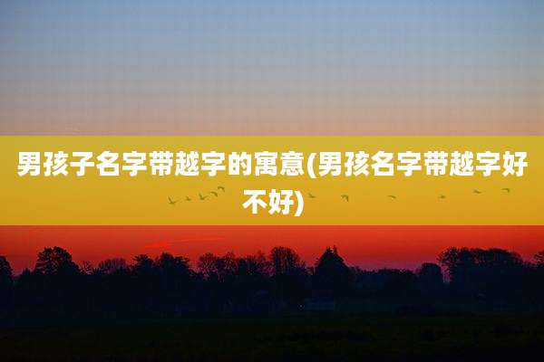 男孩子名字带越字的寓意(男孩名字带越字好不好)