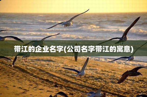 带江的企业名字(公司名字带江的寓意)