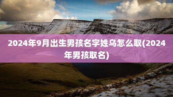 2024年9月出生男孩名字姓乌怎么取(2024年男孩取名)