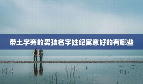带土字旁的男孩名字姓纪寓意好的有哪些