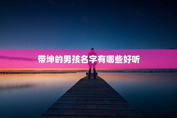 带坤的男孩名字有哪些好听