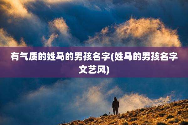 有气质的姓马的男孩名字(姓马的男孩名字文艺风)