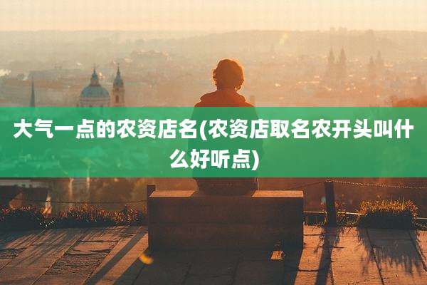 大气一点的农资店名(农资店取名农开头叫什么好听点)