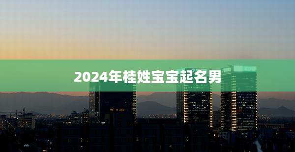 2024年桂姓宝宝起名男