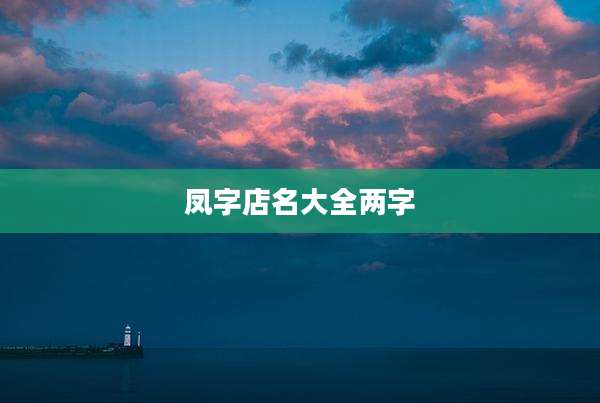凤字店名大全两字