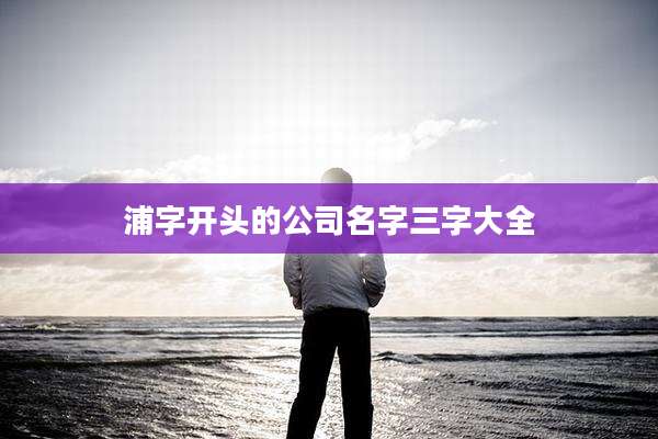 浦字开头的公司名字三字大全