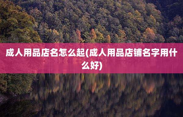 成人用品店名怎么起(成人用品店铺名字用什么好)