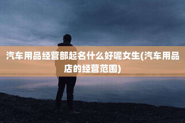 汽车用品经营部起名什么好呢女生(汽车用品店的经营范围)