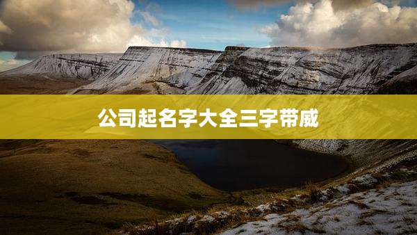 公司起名字大全三字带威