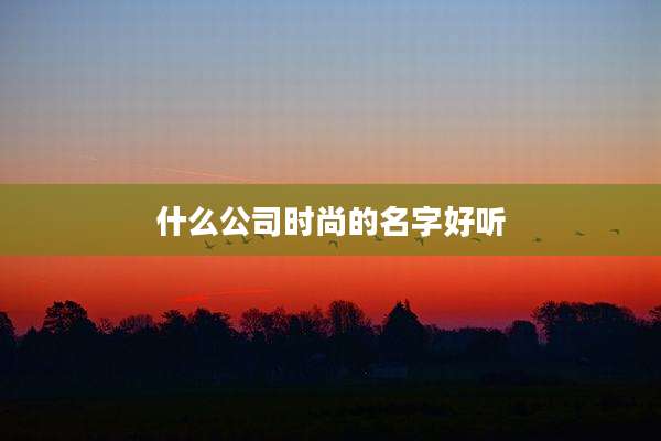 什么公司时尚的名字好听