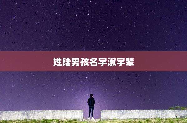 姓陆男孩名字淑字辈