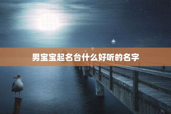 男宝宝起名台什么好听的名字