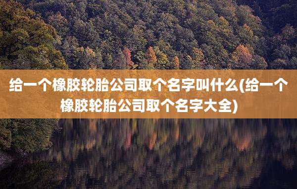 给一个橡胶轮胎公司取个名字叫什么(给一个橡胶轮胎公司取个名字大全)