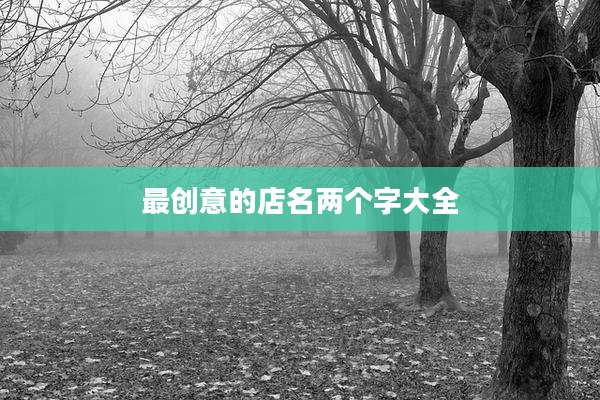 最创意的店名两个字大全