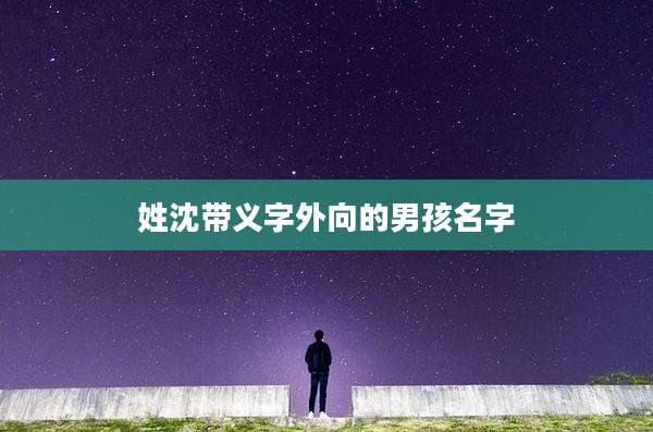 姓沈带义字外向的男孩名字
