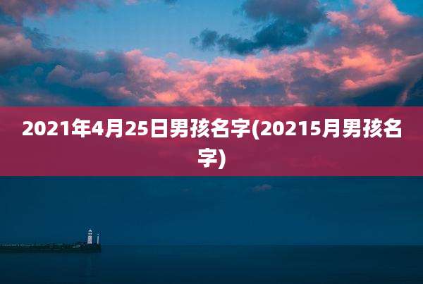 2021年4月25日男孩名字(20215月男孩名字)