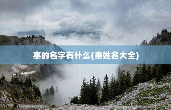 辜的名字有什么(辜姓名大全)