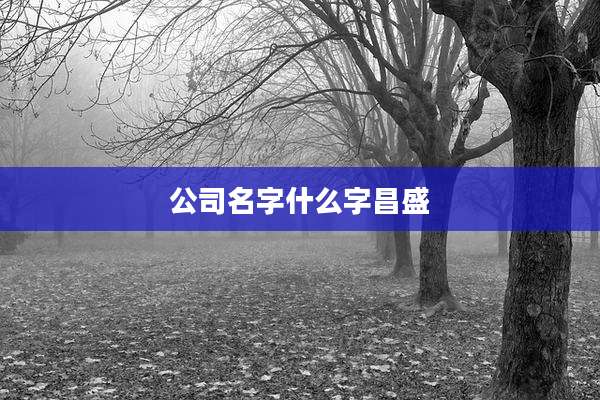 公司名字什么字昌盛