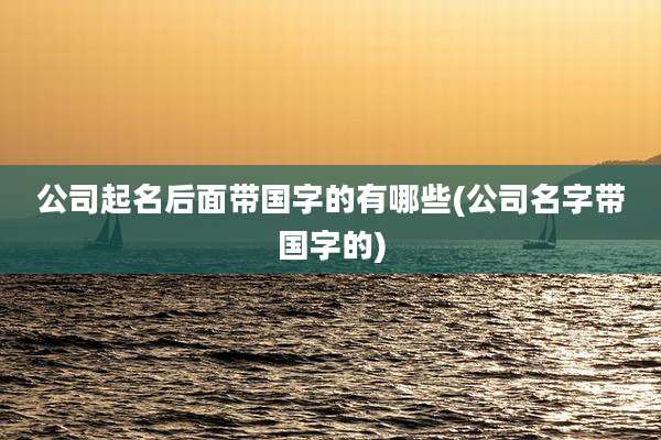 公司起名后面带国字的有哪些(公司名字带国字的)