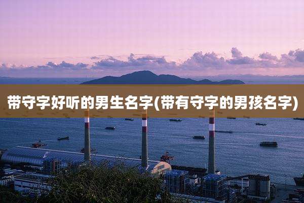 带守字好听的男生名字(带有守字的男孩名字)