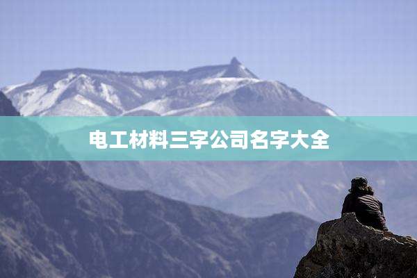 电工材料三字公司名字大全