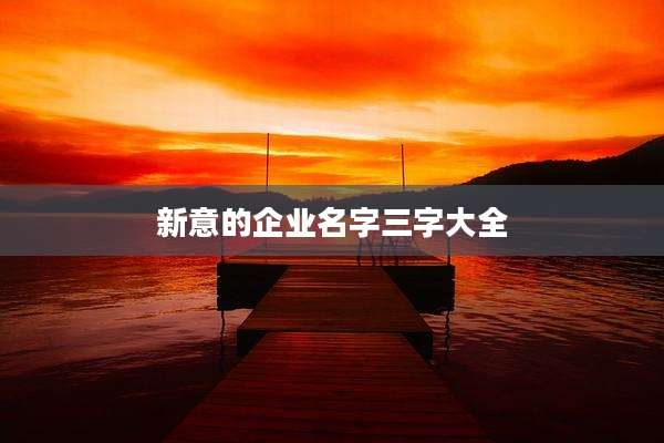 新意的企业名字三字大全