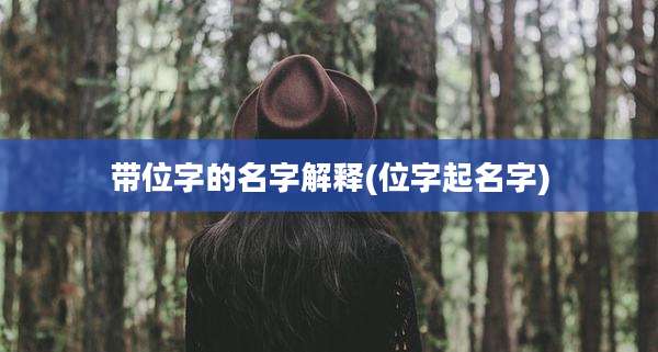 带位字的名字解释(位字起名字)