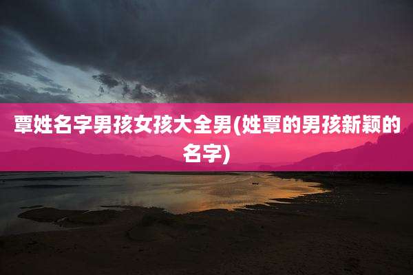 覃姓名字男孩女孩大全男(姓覃的男孩新颖的名字)