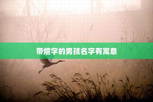 带煊字的男孩名字有寓意