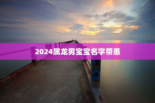 2024属龙男宝宝名字带惠