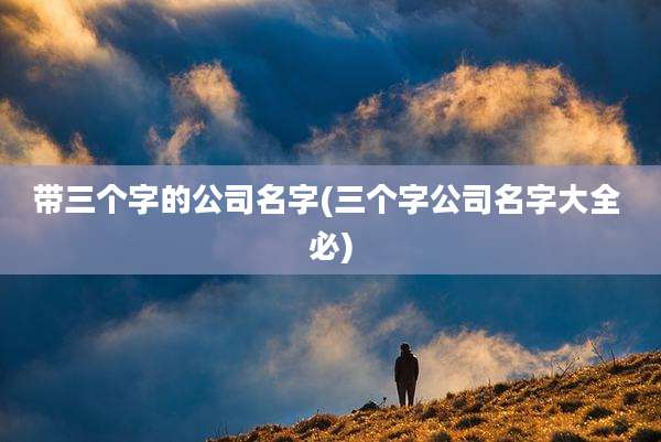 带三个字的公司名字(三个字公司名字大全 必)