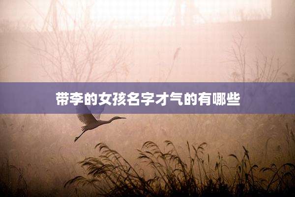 带李的女孩名字才气的有哪些