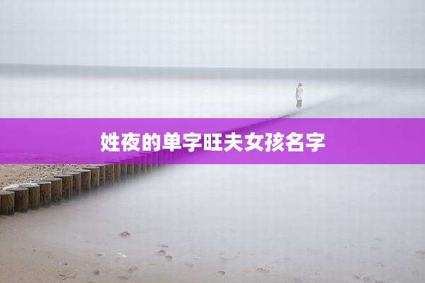 姓夜的单字旺夫女孩名字