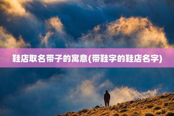 鞋店取名带子的寓意(带鞋字的鞋店名字)