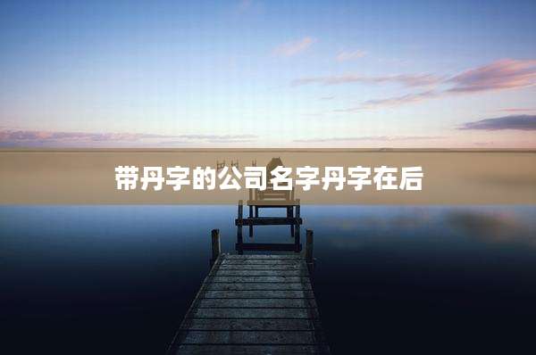 带丹字的公司名字丹字在后