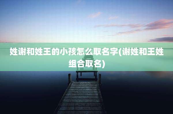 姓谢和姓王的小孩怎么取名字(谢姓和王姓组合取名)