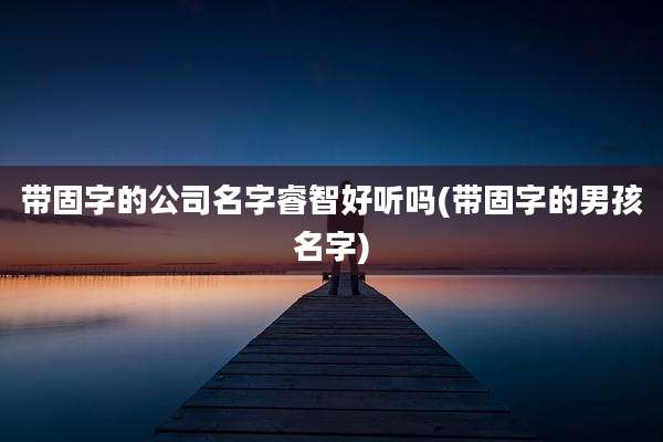 带固字的公司名字睿智好听吗(带固字的男孩名字)
