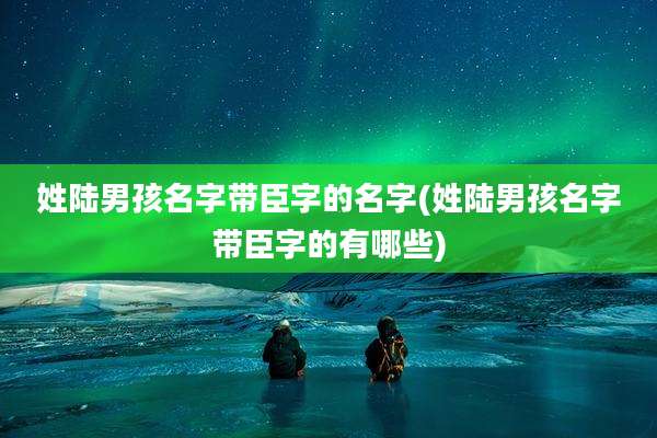 姓陆男孩名字带臣字的名字(姓陆男孩名字带臣字的有哪些)